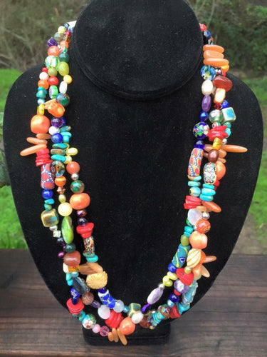 Multi Color and Stone Necklace