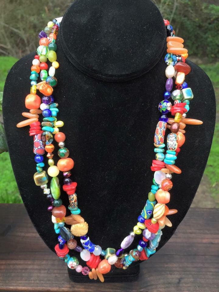 Multi Color and Stone Necklace