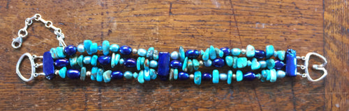 Turquoise and Cobalt Blue Bracelet