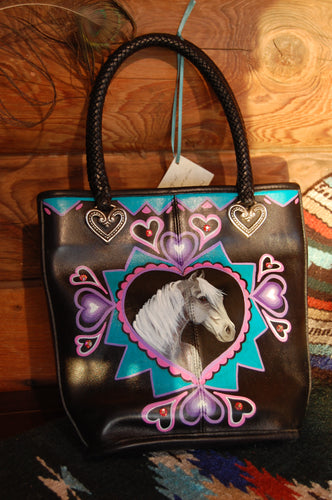 Hand Painted Black Purse 