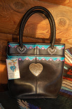 Hand Painted Black Purse "Queen of Hearts"
