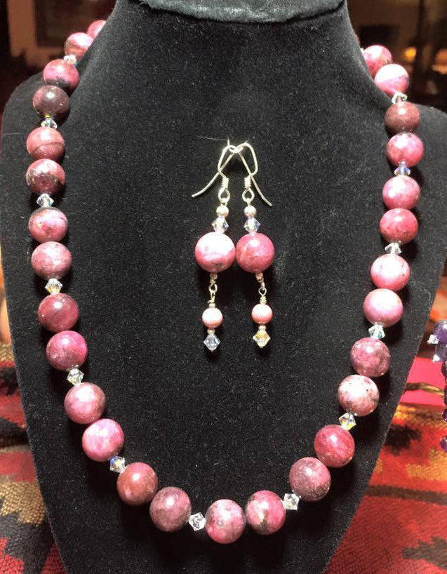 Pink Tourmaline Necklace and earrings