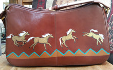 Hand Painted Brown Purse with Palominos