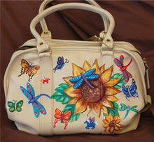 Hand Painted Coach Purse with Butterflies