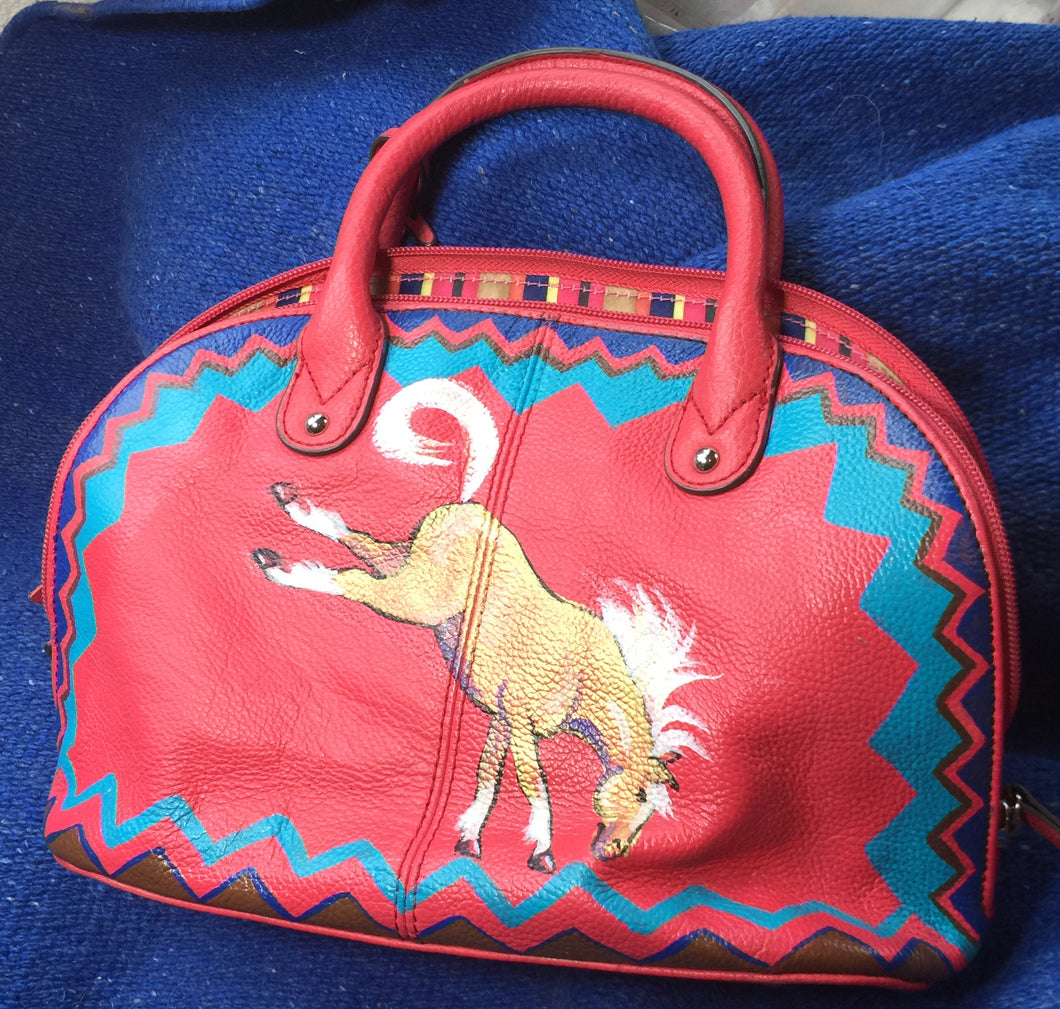 Pink Tignanello Painted Purse with Palomino