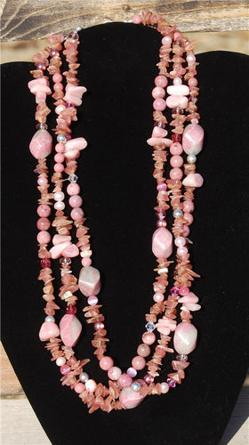 Three strand Pink necklace